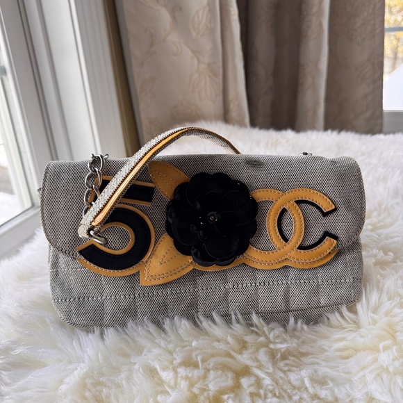 Chanel one flap canvas bag